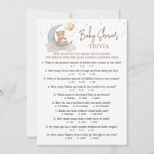 Carte de jeu de quiz bébé pour Baby Shower Over th