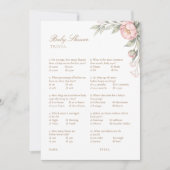 Carte de jeu de quiz de baby shower imprimable 'In (Devant)