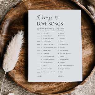 Carte de jeu de quiz de chansons d'amour de douche