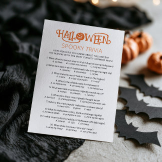 Carte de jeu de quiz Halloween