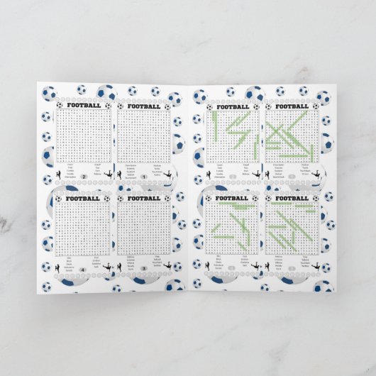 Carte de jeu de recherche de mot de football (Intérieur)