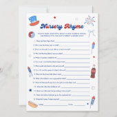 Carte de jeu de rime pour bébé pour la douche de b (Devant)