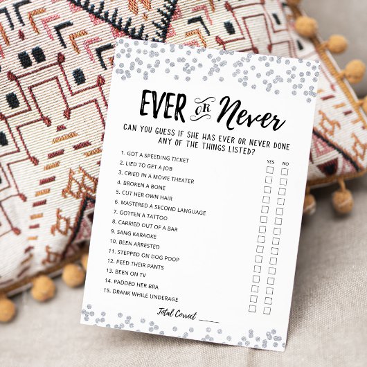 Carte de jeu de Shower mariée modifiable Ever ou N