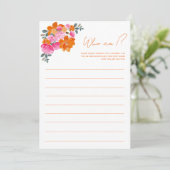 Carte de jeu de société de mariage floral vibrant (Debout devant)