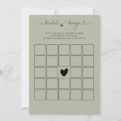 Carte de jeu de taille de douche de bingo nuptiale (Devant)