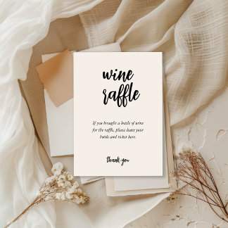 Carte de jeu de tirage au sort de vin minimaliste