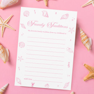 Carte de jeu de traditions familiales pour Baby Sh