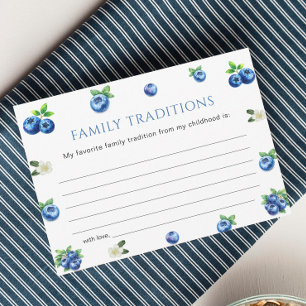 Carte de jeu de traditions familiales pour Baby Sh