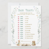 Carte de jeu de traits de bébé de douche de bébé d (Devant)