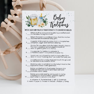 Carte de jeu des traditions de bébé qui brassent b