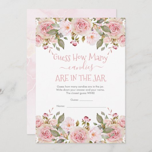 Carte de jeu devinez combien de bonbons dans le po (Devant / Derrière)