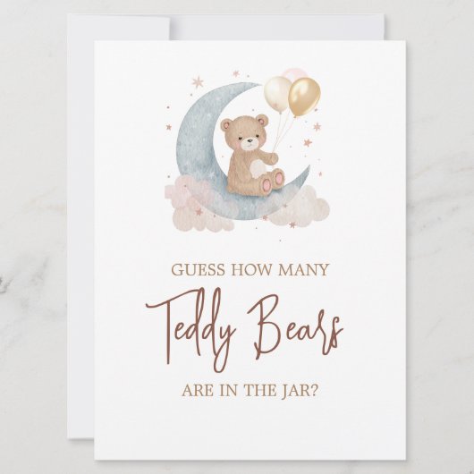 Carte de jeu Devinez combien d'ours en peluche il (Devant)