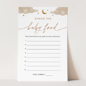 Carte de jeu Devinez la nourriture pour bébé Twink