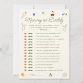 Carte de jeu devinez qui pour Baby Shower Bébé Iss (Devant)