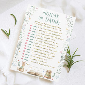 Carte de jeu devinez qui pour Baby Shower Un Nouve