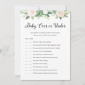 Carte de jeu DEVON Baby Over or Under Baby shower  (Devant)