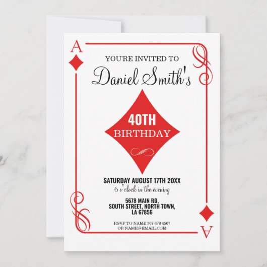 Carte de jeu Diamond Anniversaire Ace Las Vegas Ca (Devant)