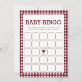 Carte de jeu double pour Baby Shower Gingham Rusti (Devant)