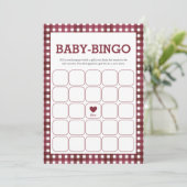 Carte de jeu double pour Baby Shower Gingham Rusti (Debout devant)