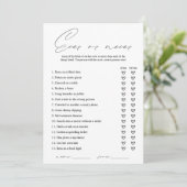 Carte de jeu Elegant Ever ou Jamais Fête des marié (Debout devant)