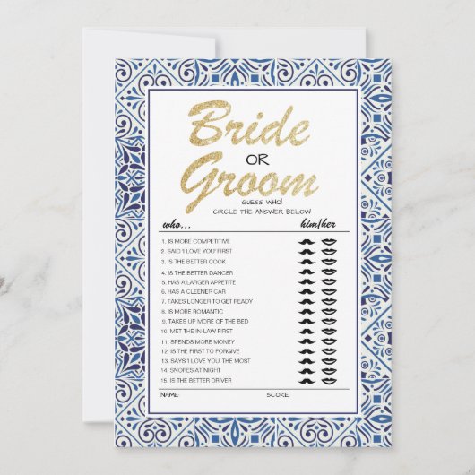 Carte de jeu entièrement modifiable Mariée ou Mari (Devant)