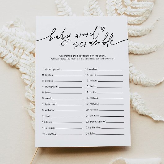 Carte de jeu EVERLEIGH Baby Word Scramble