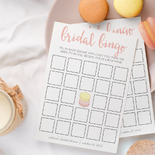 Carte de jeu Fête des mariées Bingo Macarons fra