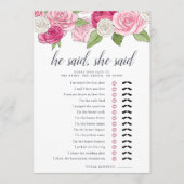 Carte de jeu Fête des mariées double face Rosé Gar (Devant)