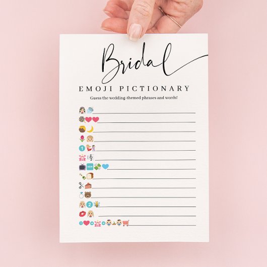 Carte de jeu Fête des mariées Emoji Pictionary