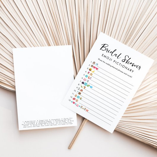 Carte de jeu Fête des mariées Emoji Pictionary