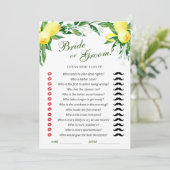 Carte de jeu Fête des mariées Lemons Blossom Green (Debout devant)