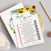 Carte de jeu Fête des mariées Sunflower Eucalyptus