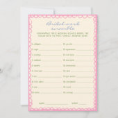 Carte de jeu Fête des mariées Word Scramble (Devant)