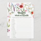 Carte de jeu Fleur sauvage Word Scramble (Devant / Derrière)