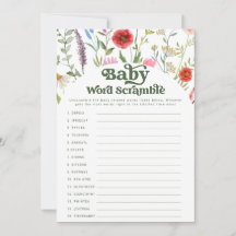 Carte de jeu Fleur sauvage Word Scramble