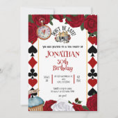 Carte de jeu Floral Invitation Anniversaire (Devant)