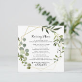 Carte de jeu Géométrique Mariage Gold Kissing Menu (Debout devant)