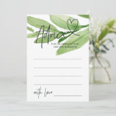 Carte de jeu Green Tropical Baby shower Advice (Debout devant)