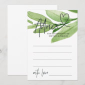 Carte de jeu Green Tropical Baby shower Advice (Devant / Derrière)