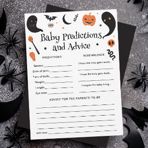 Carte de jeu Halloween Baby shower Baby Prediction
