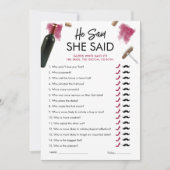 Carte de jeu "Il a dit, elle a dit" Vin Shower de (Devant)