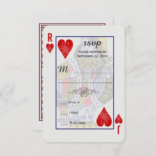 Carte de jeu King Queen RSVP (Devant / Derrière)