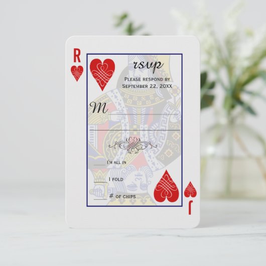 Carte de jeu King Queen RSVP (Debout devant)