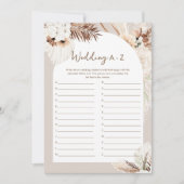 Carte de jeu Mariage A-Z de SIERRA Boho Fête des m (Devant)