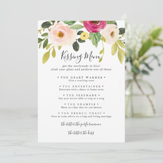 Carte de jeu Mariage de baiser vert rose (Debout devant)