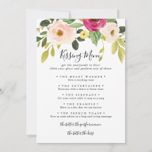 Carte de jeu Mariage de baiser vert rose