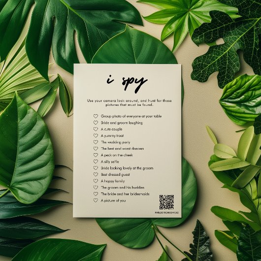 Carte de jeu moderne I Spy Mariage