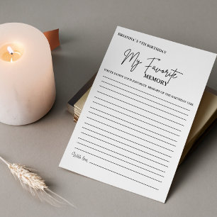 Carte de jeu moderne minimal Anniversaire Favori m