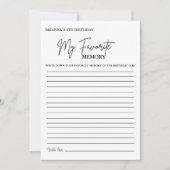 Carte de jeu moderne minimal Anniversaire Favori m (Devant)