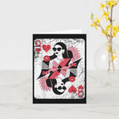 Carte de jeu moderne Queen of Hearts (Fleur jaune)